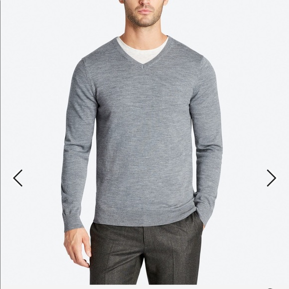 Bonobos Other - Bonobos Merino V-Neck Sweater Heather Grey